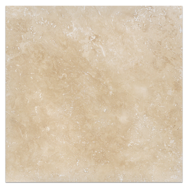 Cross-Cut Light Ivory Travertine 24" x 24" Honed & Filled