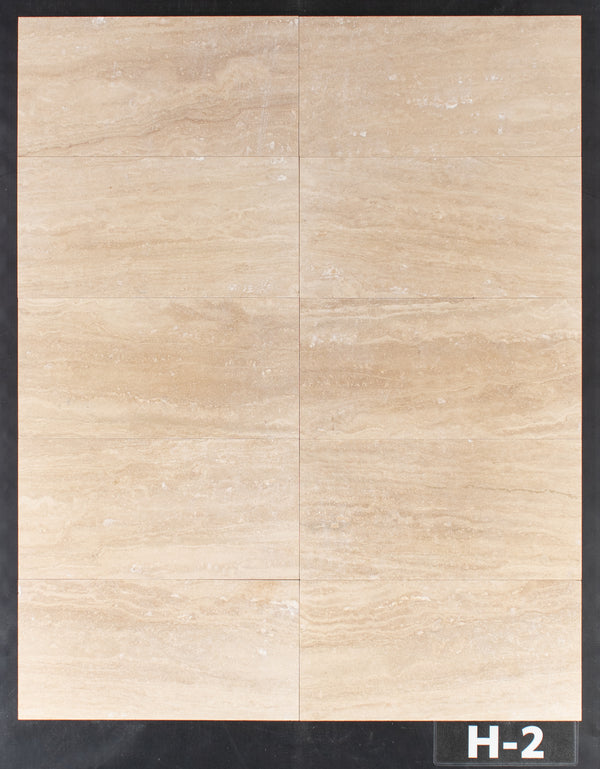 Vein-Cut Light Ivory Travertine 6" x 12" Honed & Filled