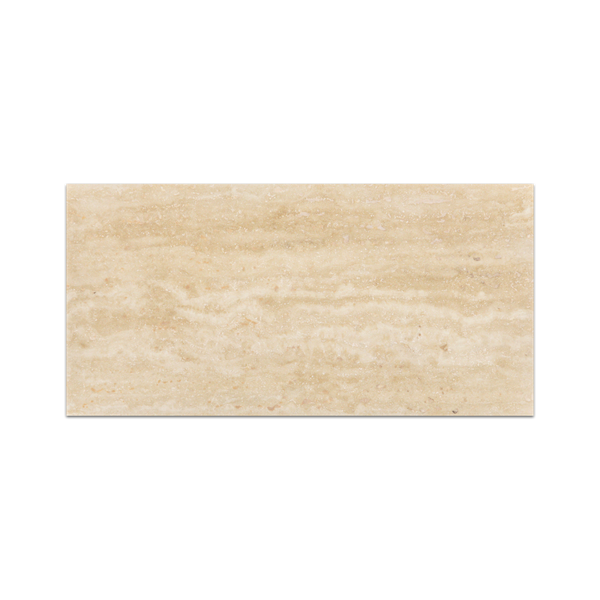 Vein-Cut Light Ivory Travertine 6" x 12" Honed & Filled