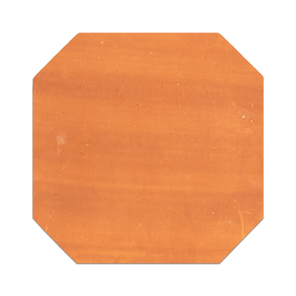Soft Brown Stained Terracotta 12" Octagon Clear Semi Gloss