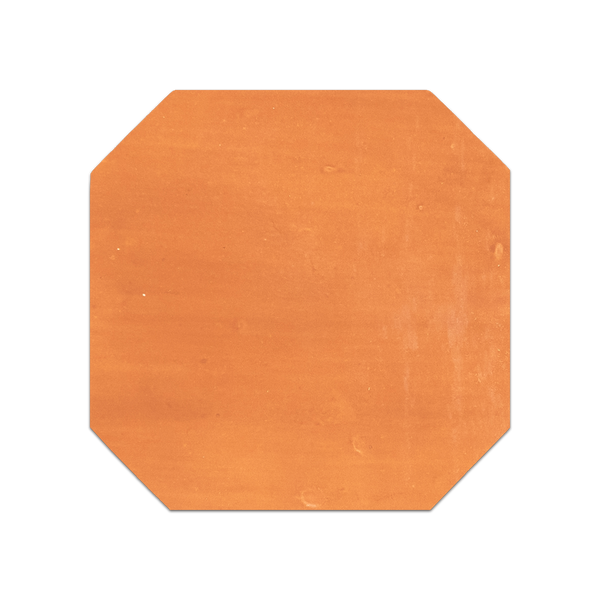 Soft Brown Stained Terracotta 8" Octagon Clear Semi Gloss