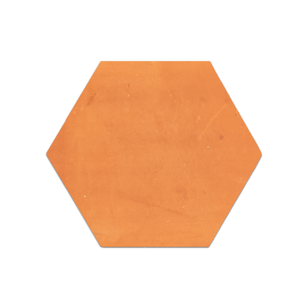 Soft Brown Stained Terracotta 8" Hexagon Clear Semi Gloss