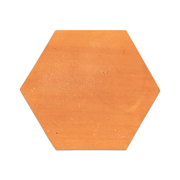 Soft Brown Stained Terracotta 12" Hexagon Clear Semi Gloss