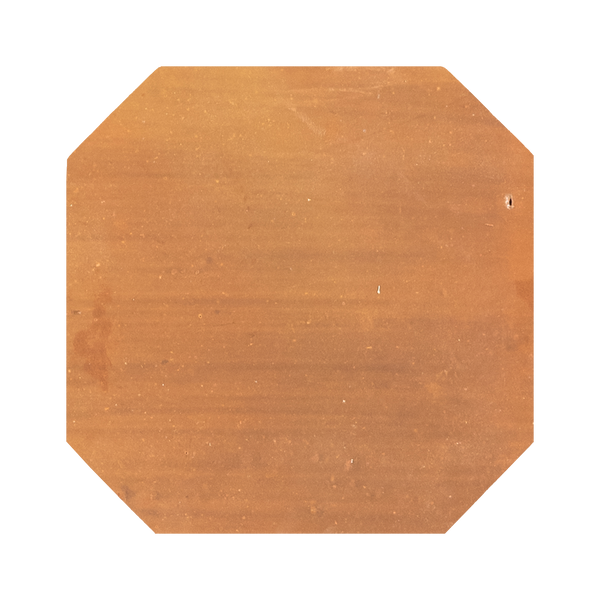 Chocolate Stained Terracotta 12" Octagon Clear Semi Gloss