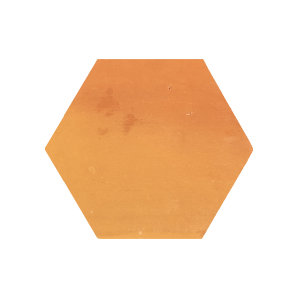 Chocolate Stained Terracotta 8" Hexagon Clear Semi Gloss