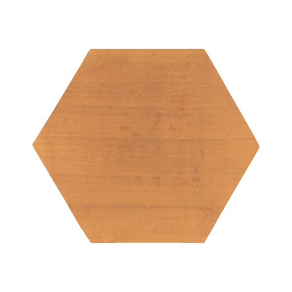 Chocolate Stained Terracotta 12" Hexagon Clear Semi Gloss