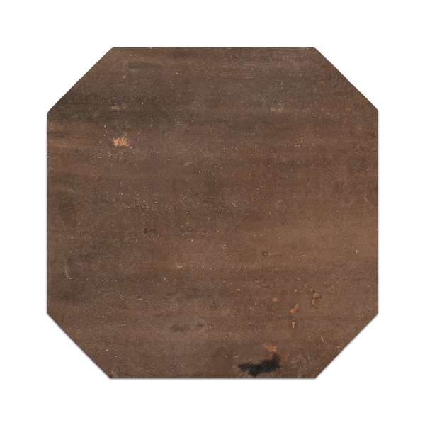 Walnut Stained Terracotta 12" Octagon Clear Semi Gloss