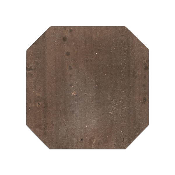 Walnut Stained Terracotta 8" Octagon Clear Semi Gloss