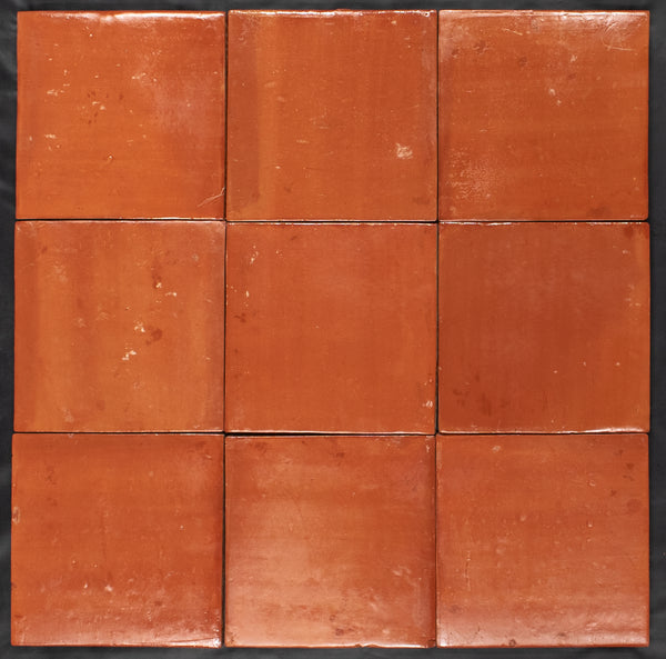 Brick Red Stained Terracotta 12" x 12" Clear Semi Gloss