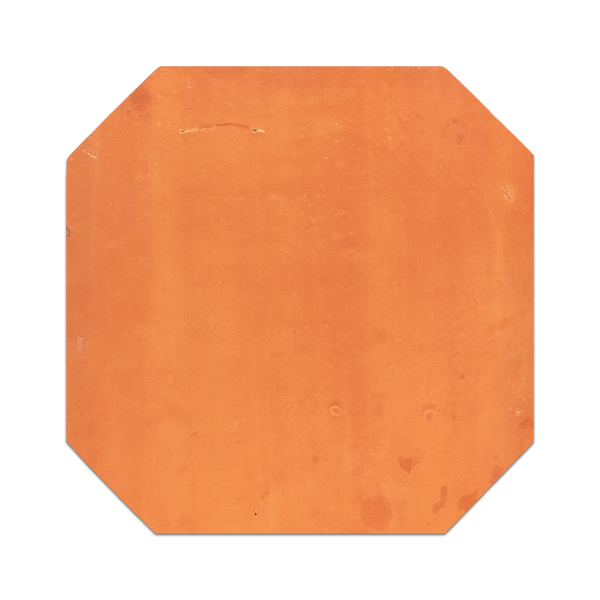 Brick Red Stained Terracotta 12" Octagon Clear Semi Gloss