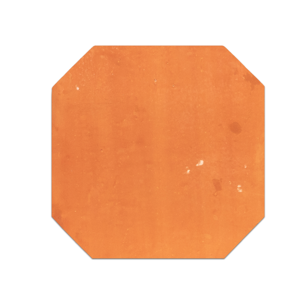 Brick Red Stained Terracotta 8" Octagon Clear Semi Gloss