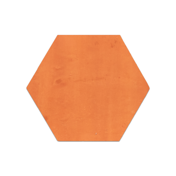 Brick Red Stained Terracotta 8" Hexagon Clear Semi Gloss