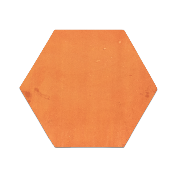 Brick Red Stained Terracotta 12" Hexagon Clear Semi Gloss