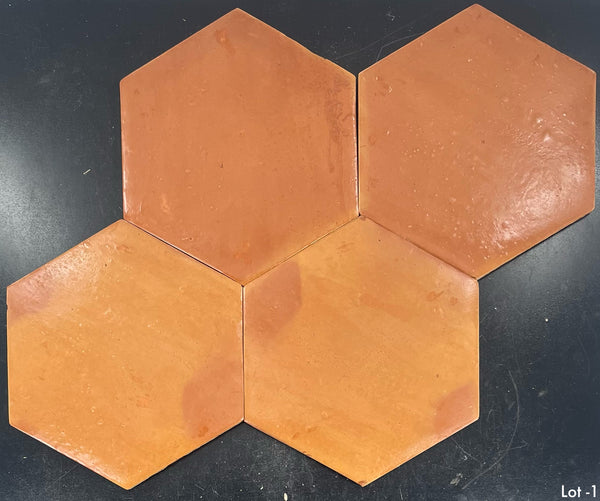 Saltillo Terracotta 12" Hexagon Clear Semi Gloss
