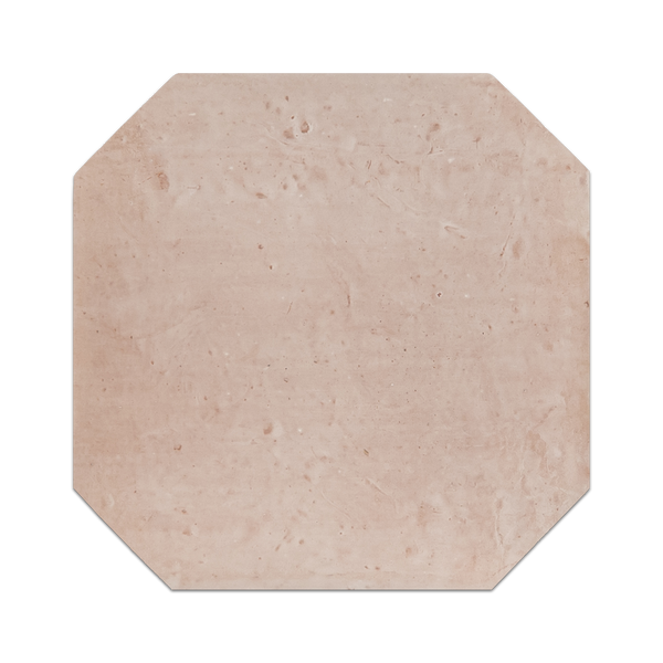 White Wash Stained Terracotta 12" Octagon Clear Semi Gloss