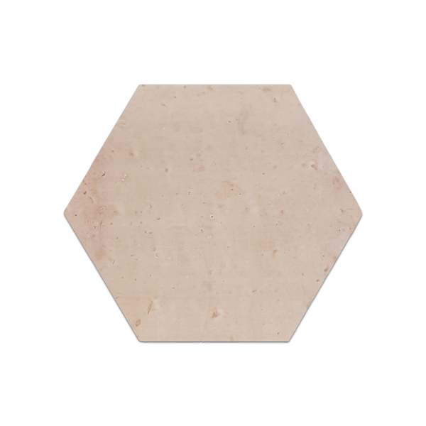 White Wash Stained Terracotta 8" Hexagon Clear Semi Gloss