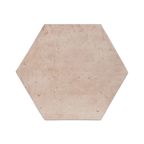 White Wash Stained Terracotta 12" Hexagon Clear Semi Gloss