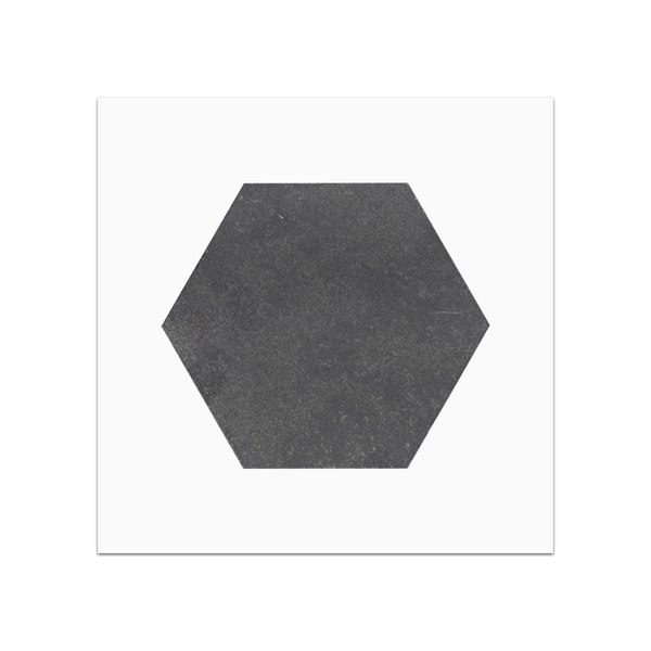 S111 - Tarjeta de muestra pulida con mosaico hexagonal de basalto gris de 5"