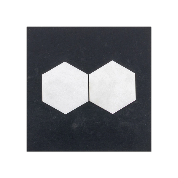 S125 - White Thassos 3" Hexagon Mosaic Polished Swatch Card