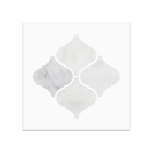 S145 - Pearl White 3" Lantern Mosaic Polished Swatch Card