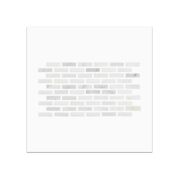 S161 - Pearl White Micro Brick Mosaic Honed Swatch Card
