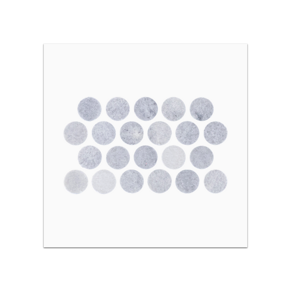 S216 - Blue Mist 1" Rounds Mosaic Honed Swatch Card