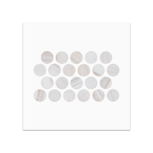 S218 - Vena D'Oro 1" Rounds Mosaic Honed Swatch Card