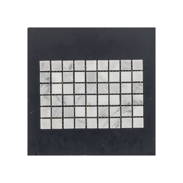 S238H - Bianco Carrara 5/8" Square Mosaic Honed Swatch Card