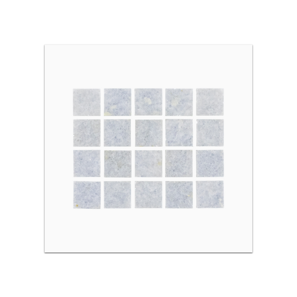 S243 - Tarjeta de muestra pulida con mosaico cuadrado azul celeste de 1"
