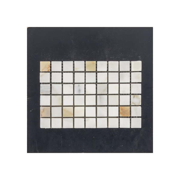 S245P - Calacatta Gold 5/8" Square Mosaic Polished Swatch Card