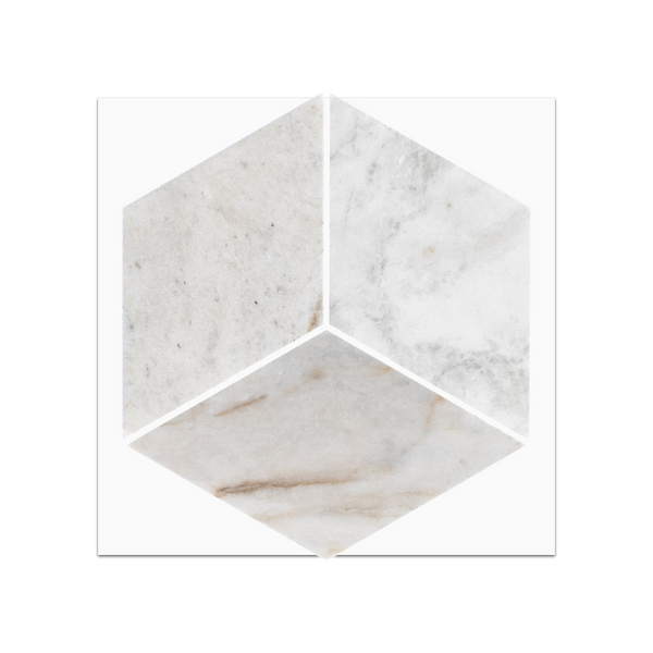 S311 - Bianco Oro Trillium Mosaic Honed Swatch Card