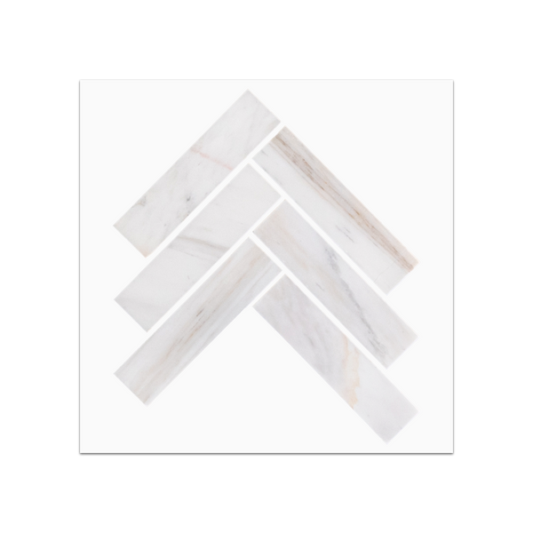 S331 - Vena D'Oro 1" x 4" Herringbone Mosaic Honed Swatch Card
