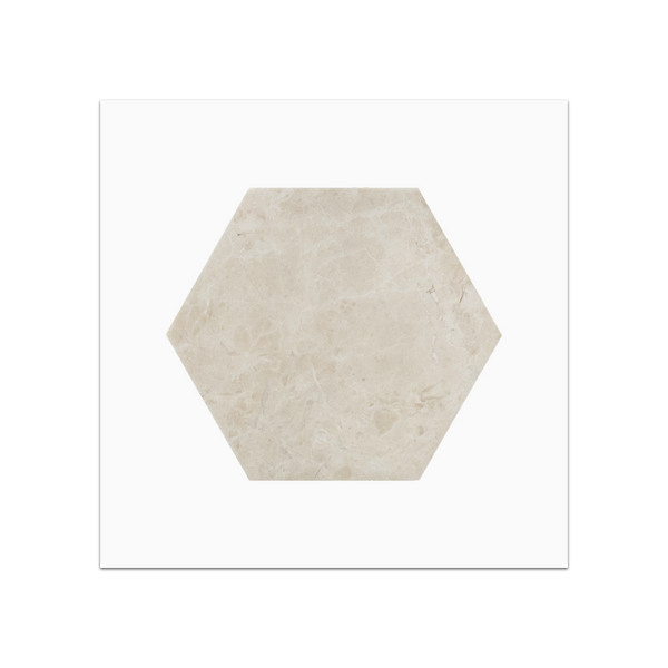 S344 - Vanilla Royale 5" Hexagon Mosaic Honed Swatch Card