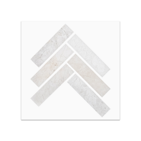 S87 - Alba Nova 1" x 4" Herringbone Mosaic Honed Swatch Card