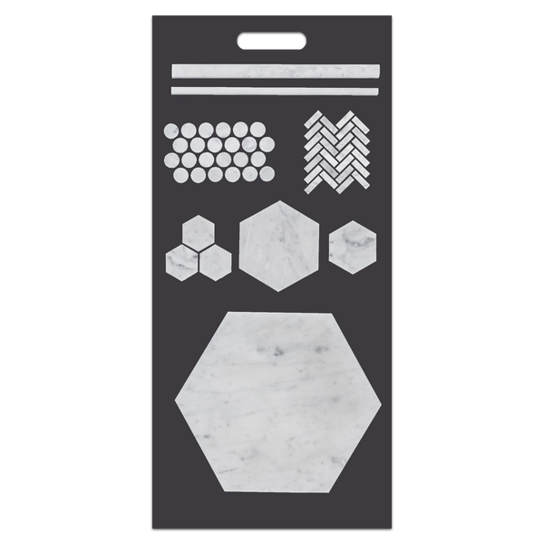 Bianco Carrara Slim Handheld Design Board (B)