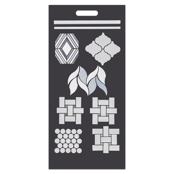 White Thassos Slim Handheld Design Board (B)