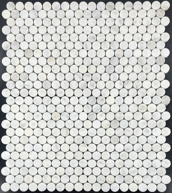 Glacial White Rounds Mosaic Honed