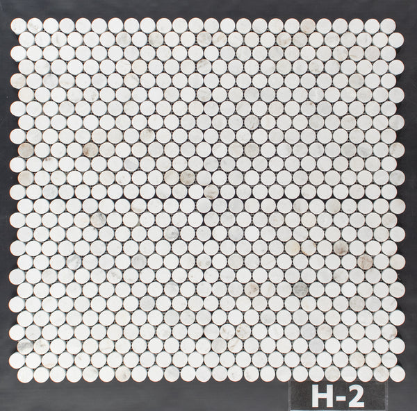 Bianco Oro 1" Rounds Mosaic Honed