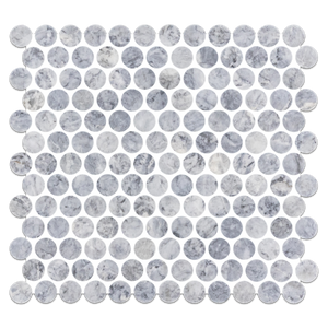 Pacific Gray 1" Rounds Mosaic Polished - Elon Tile & Stone