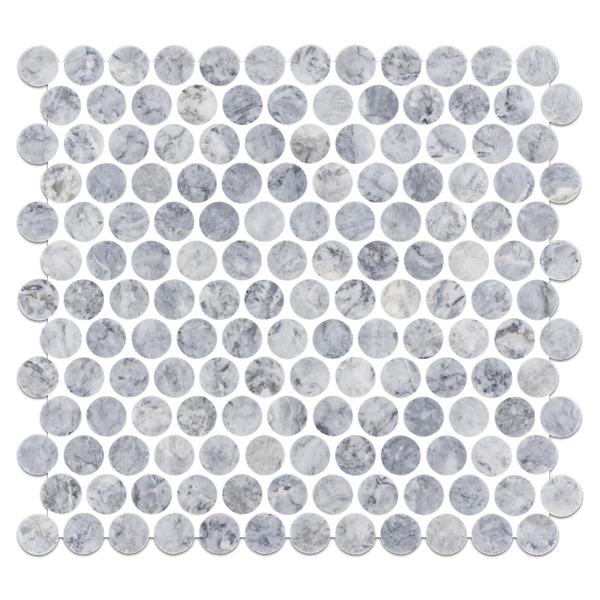 Pacific Gray 1" Rounds Mosaic Polished - Elon Tile & Stone