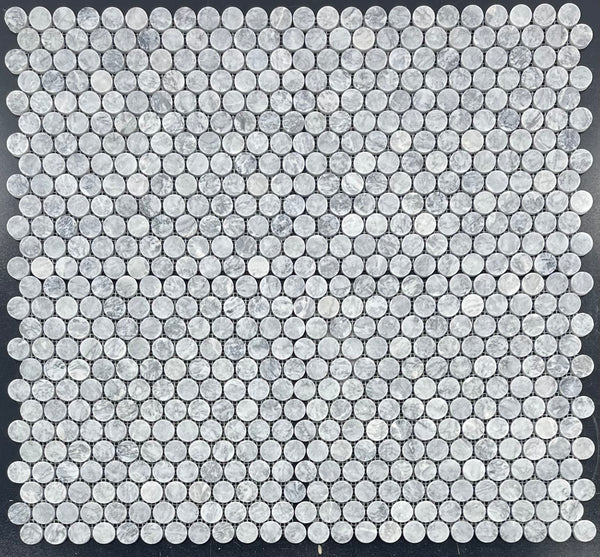 Pacific Gray 1" Rounds Mosaic Polished - Elon Tile & Stone