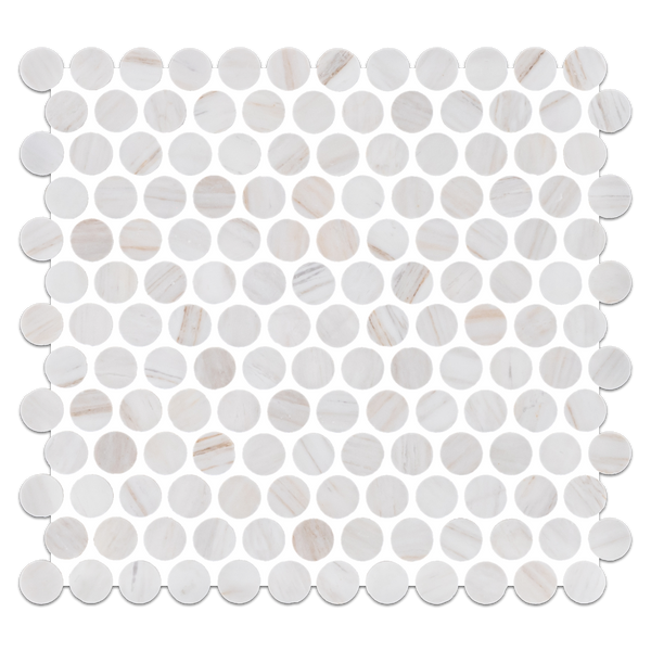 Vena D'Oro 1" Rounds Mosaic Honed