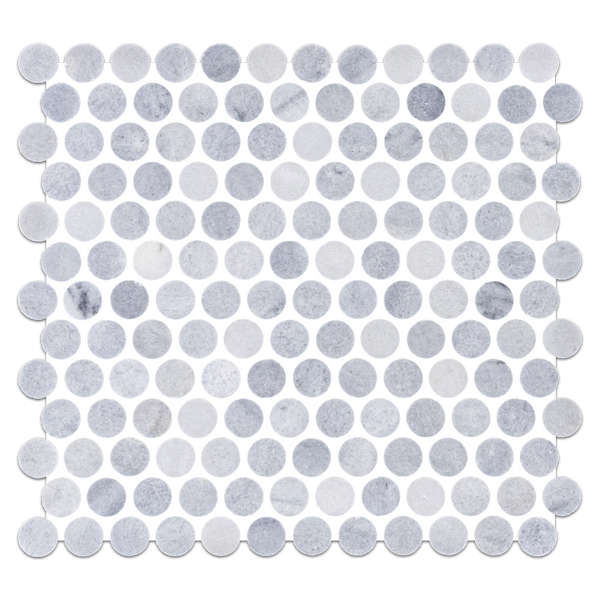 Blue Mist 1" Rounds Mosaic Honed