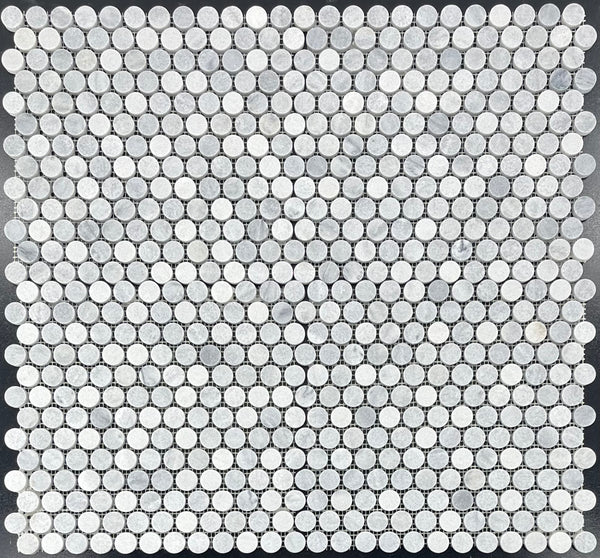 Blue Mist 1" Rounds Mosaic Honed