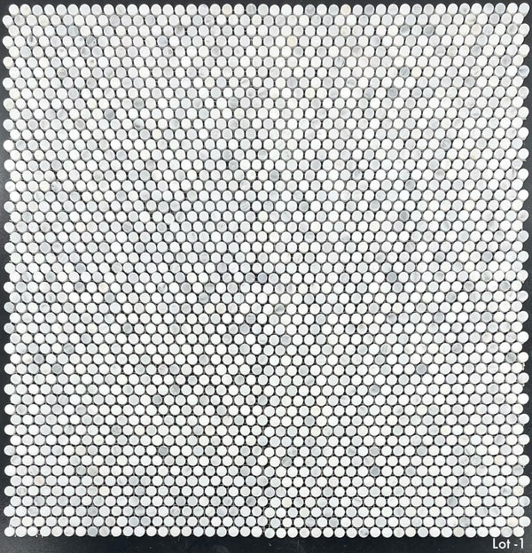 Pearl White 1/2" Rounds Mosaic Polished - Elon Tile & Stone