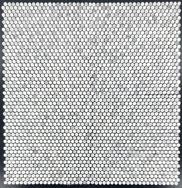 Pearl White 1/2" Rounds Mosaic Polished - Elon Tile & Stone