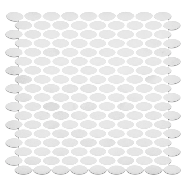White Thassos Oval Mosaic Polished