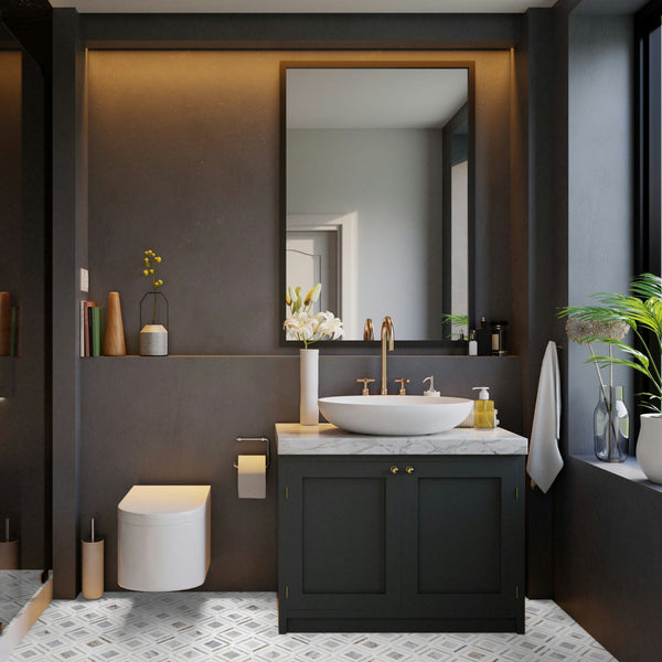 Bianco Oro Petite Jewel with White Thassos Mosaic Honed