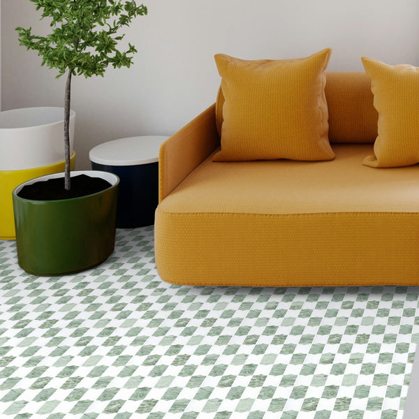 Emerald Green & White Thassos Regalia Mosaic Honed