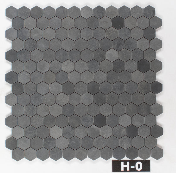 Grey Basalt 2" Hexagon Mosaic Honed